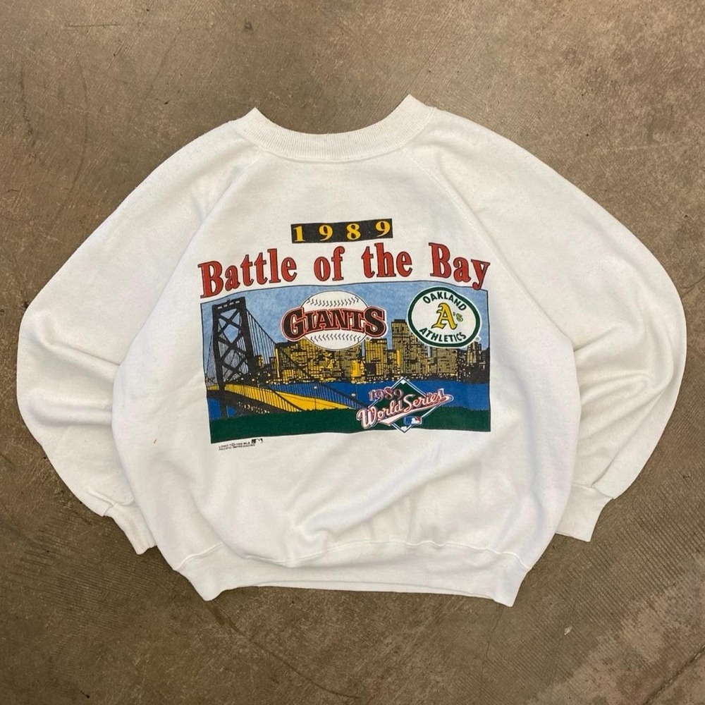 Vintage Battle of the Bay Athletics Vs Giants 1980 World Series MLB Sweatshirt L